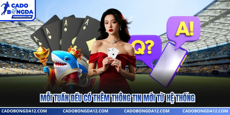 Mỗi tuần đều có thêm thông tin mới từ hệ thống